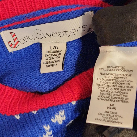 Jolly Sweaters Funny Light Up Ugly Christmas Sweater Snowman Attacks Snowman Lg - Picture 11 of 11